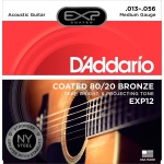 D'Addario EXP12 Coated 80/20 Bronze Acoustic Guitar Strings, Medium, 13-56