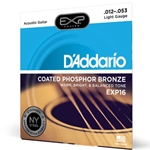 D'Addario EXP16 Coated Phosphor Bronze Acoustic Guitar Strings, Light, 12-53
