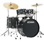 Tama Imperial Star 5 Piece Drum Set Complete Black Oak Wrap