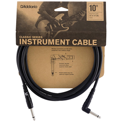 D'Addario 10FT Classic Right Angle Inst Cable