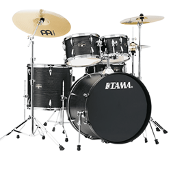 Tama Imperial Star 5 Piece Drum Set Complete Black Oak Wrap