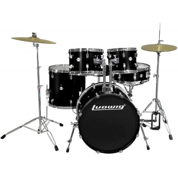Ludwig Accent Fuse Drum Set Black Fully Assembled